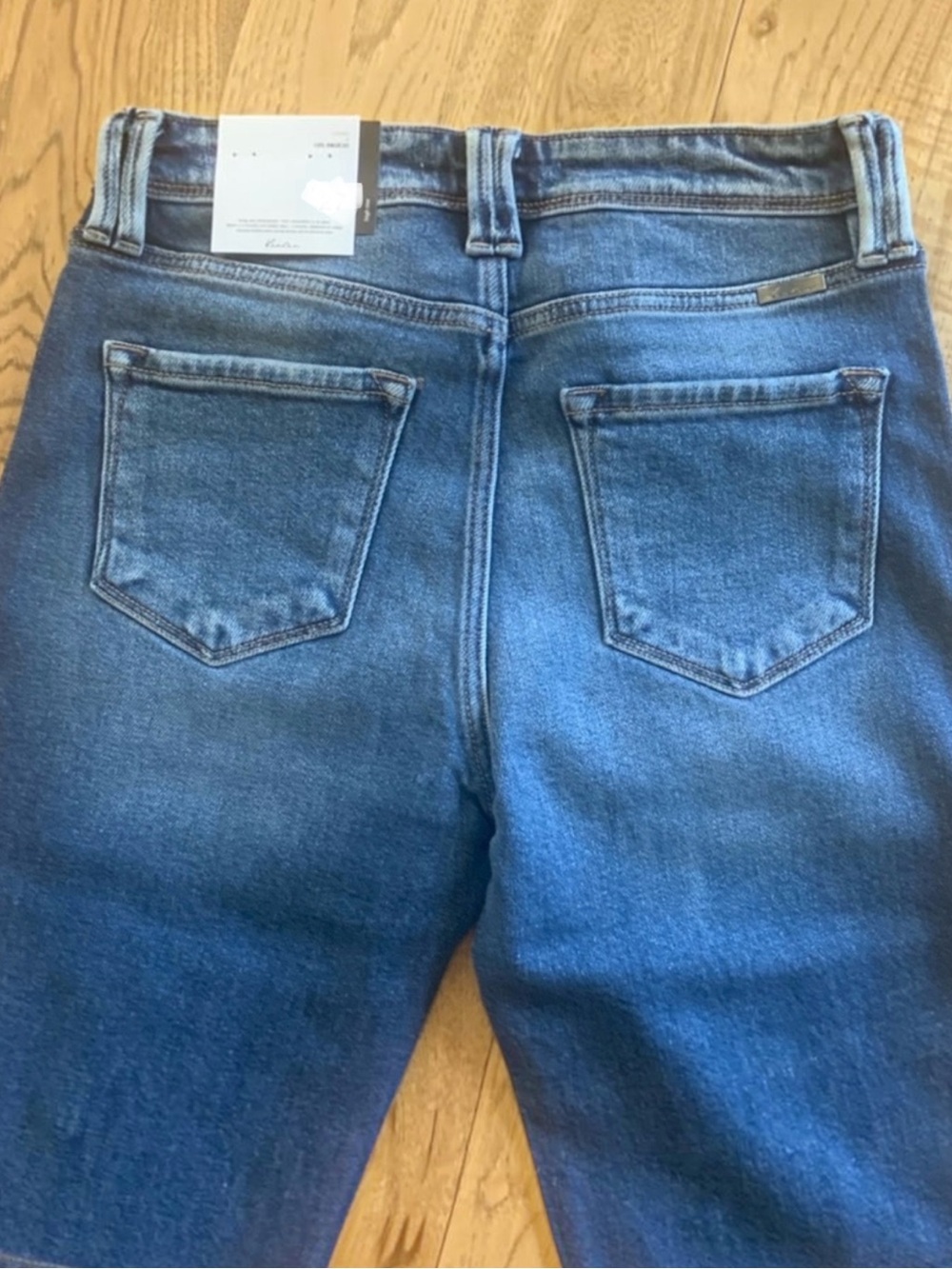 NEW Kancan High Rise Wide Leg Flare Hem Jeans Dark Women’s Size 26 NWT - Picture 10 of 14